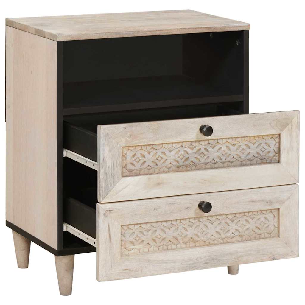 Bedside Cabinet White 50 x 33 x 62 cm Engineered Wood White (bleached finish)