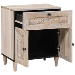 vidaXL Bedside Cabinet White 50 x 33 x 60 cm Engineered Wood 2