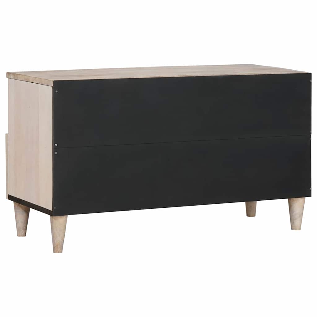 vidaXL TV Cabinet Bleached White 80 x 33 x 46 cm Solid Mango Wood 5