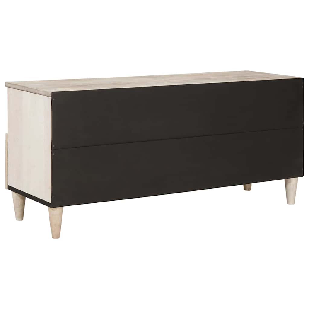 TV Cabinet Bleached White Solid Mango Wood, image 5