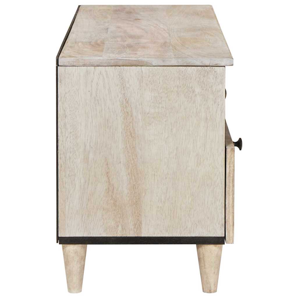 TV Cabinet Bleached White Solid Mango Wood, image 4
