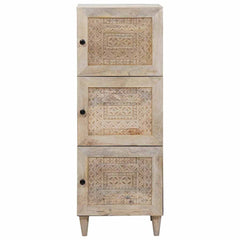 Highboard White Solid Mango Wood, image 3