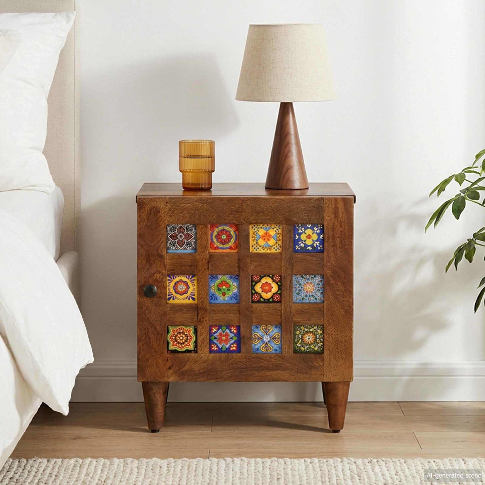 vidaXL Bedside Cabinet Brown 40 x 33 x 46 cm Solid Mango Wood 1