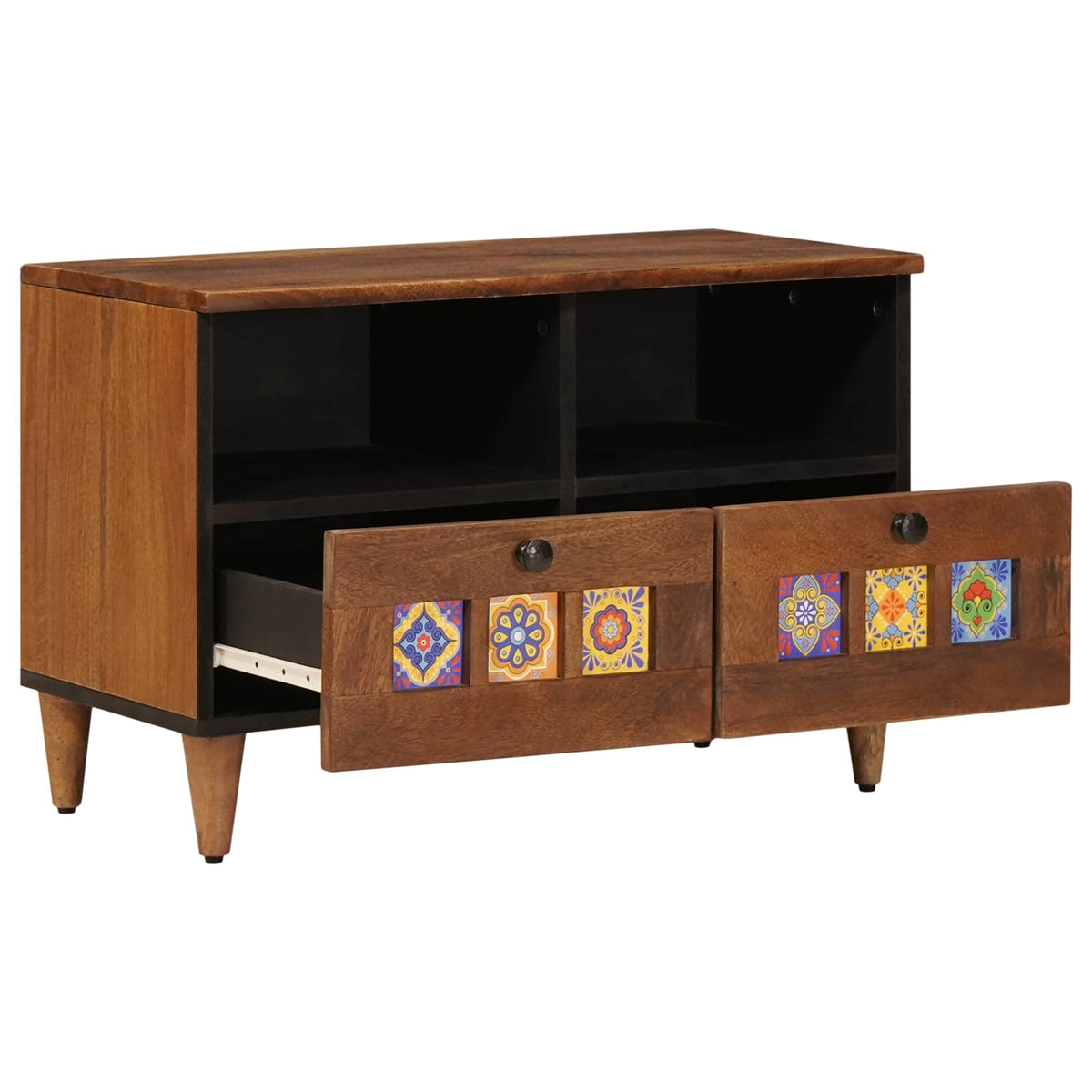 Coffee Table 80 x 54 x 40 cm Solid Mango Wood Walnut