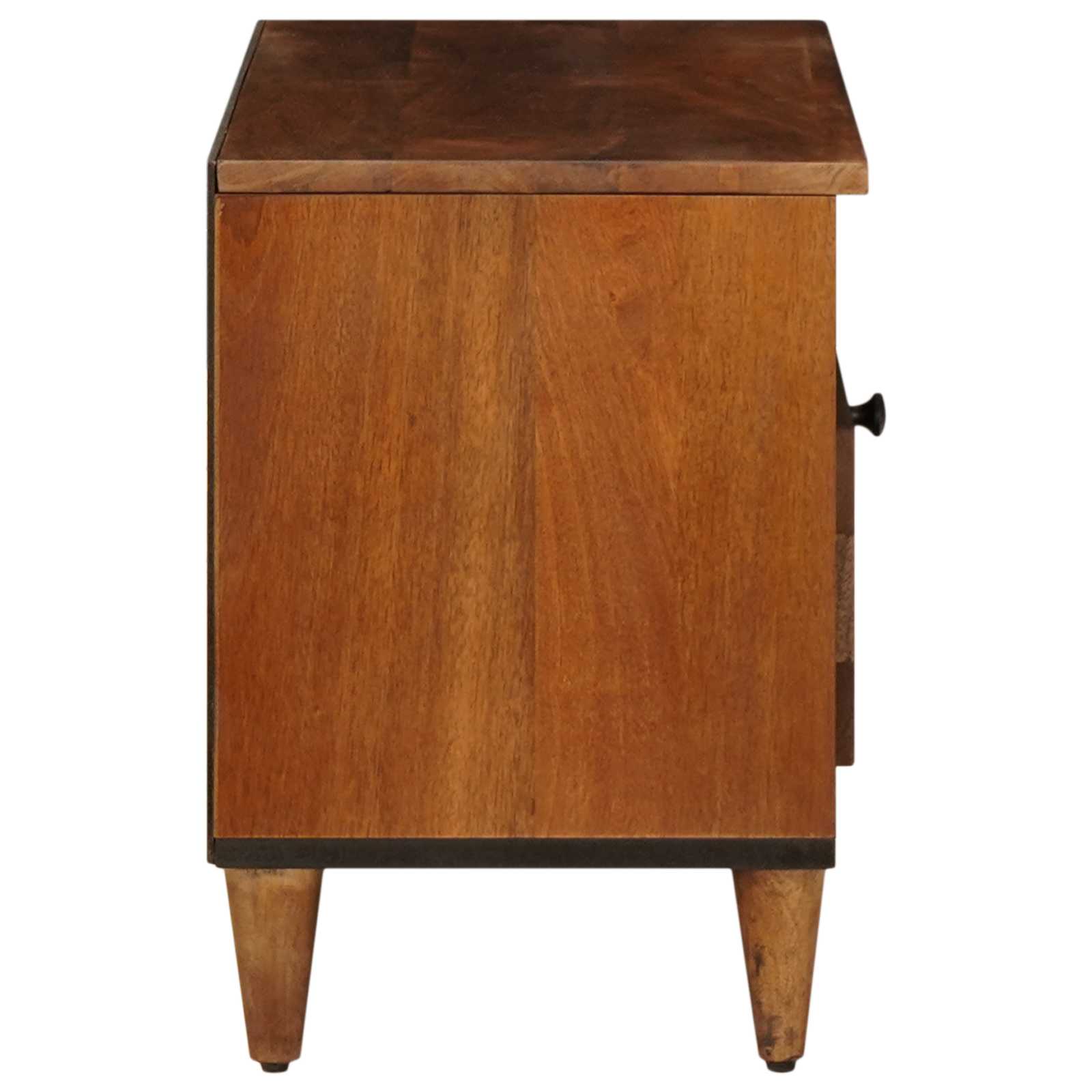 vidaXL TV Cabinet with Drawer Walnut 80 x 33 x 46 cm Solid Mango Wood 5