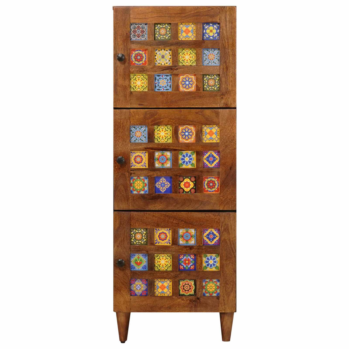 Highboard Walnut Solid Mango Wood, image 4