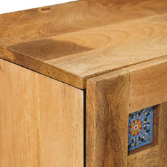 vidaXL Bedside Cabinet 2 pcs Natural 40 x 33 x 46 cm Solid Mango Wood 6