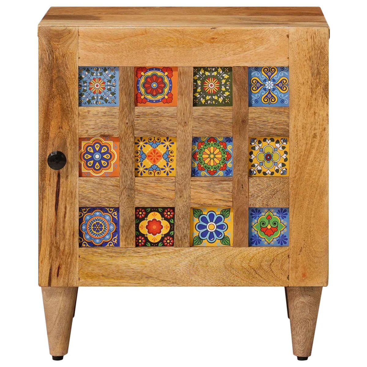 vidaXL Bedside Cabinet 2 pcs Natural 40 x 33 x 46 cm Solid Mango Wood 3