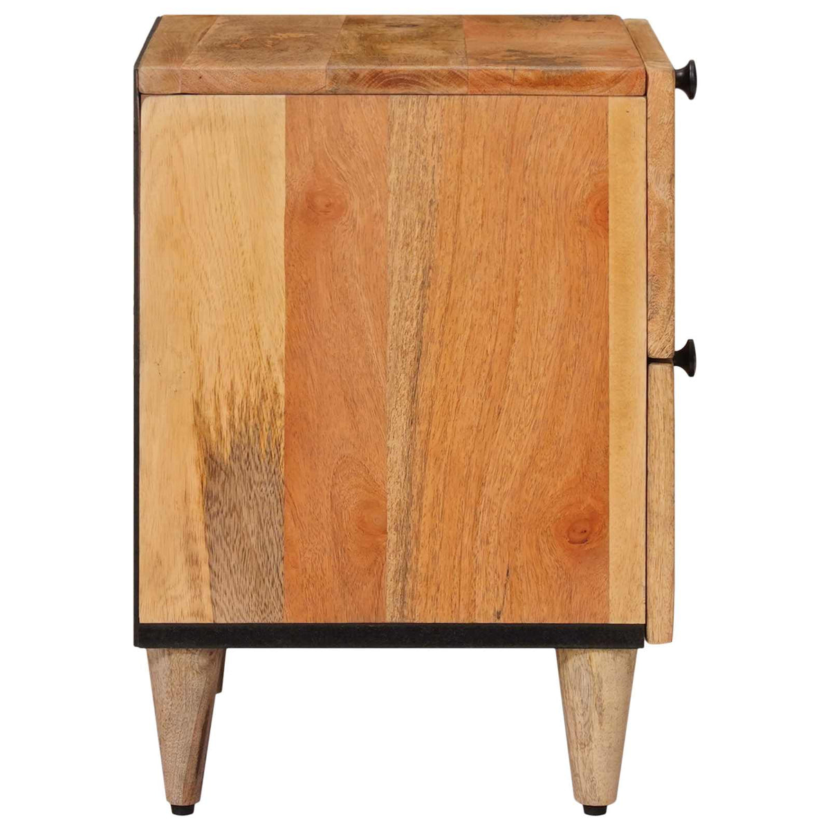 vidaXL Bedside Cabinet 2 pcs Natural 40 x 33 x 46 cm Solid Mango Wood 4