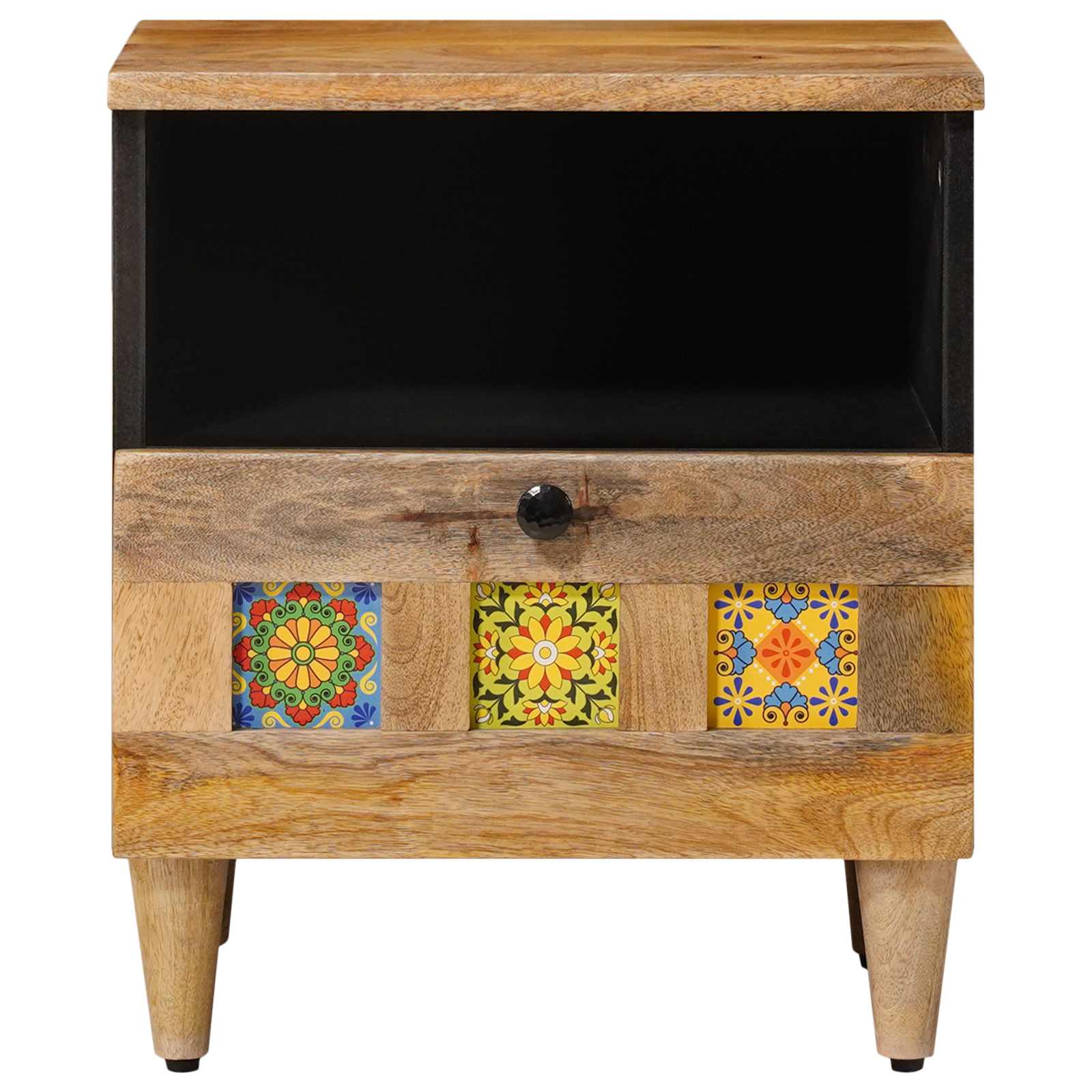 vidaXL Bedside Cabinet Natural 40 x 33 x 46 cm Solid Mango Wood 3
