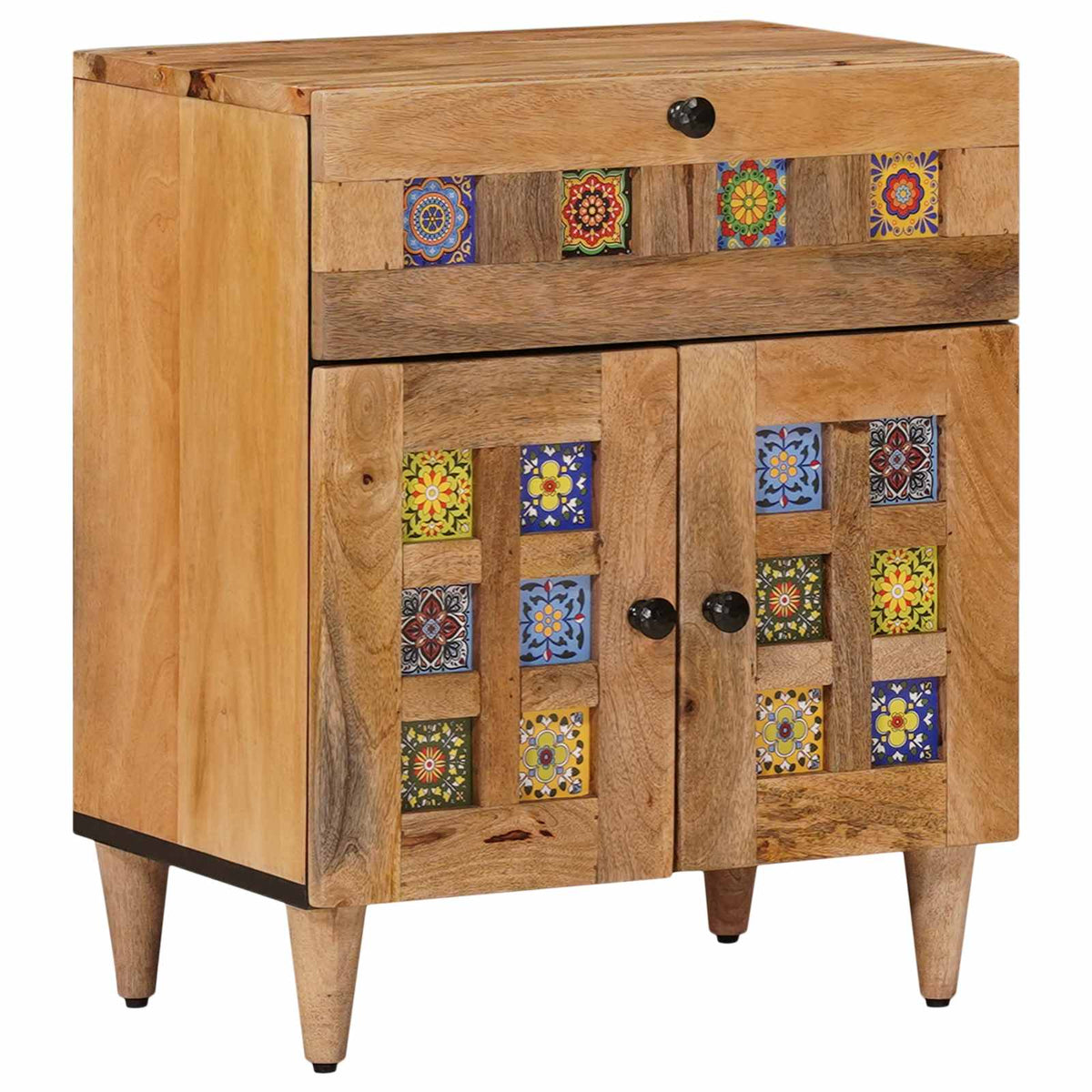 vidaXL Bedside Cabinet Natural 50 x 33 x 60 cm Solid Mango Wood 1