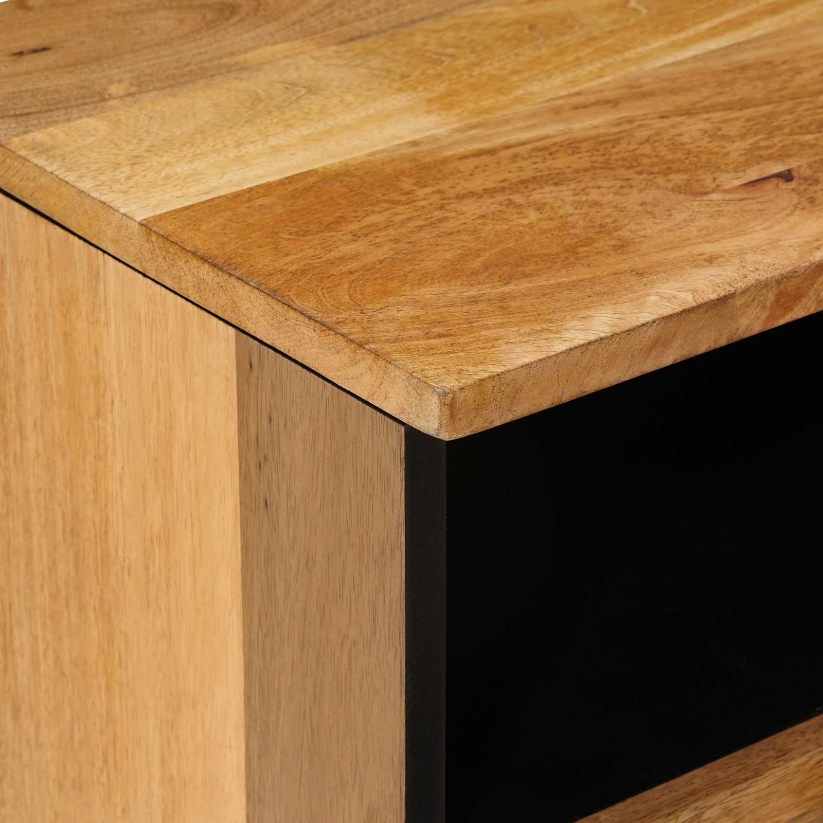 vidaXL TV Cabinet with Shelf Natural 100 x 33 x 46 cm Solid Mango Wood 6