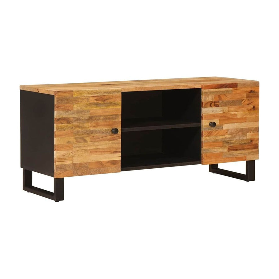 TV Cabinet with Storage Brown Solid Mango Wood