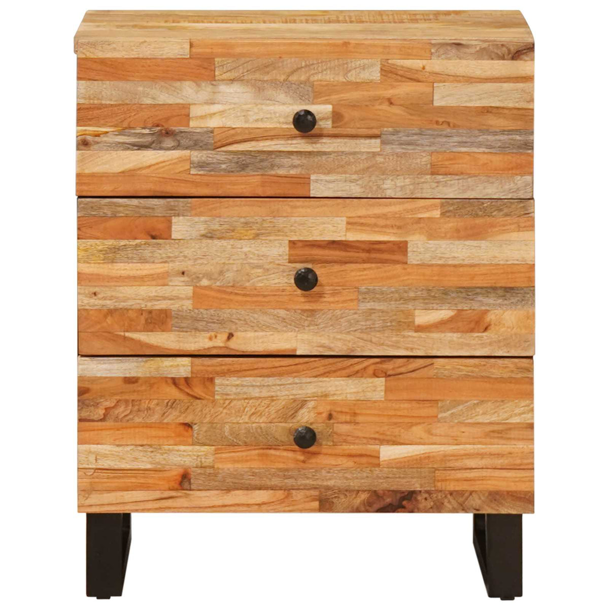 vidaXL Bed cabinet with Drawer Brown 50 x 33 x 62 cm Solid Mango Wood 3