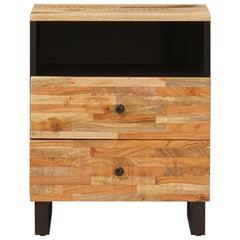 vidaXL Bed cabinet Brown 50 x 33 x 62 cm Solid Mango Wood 3