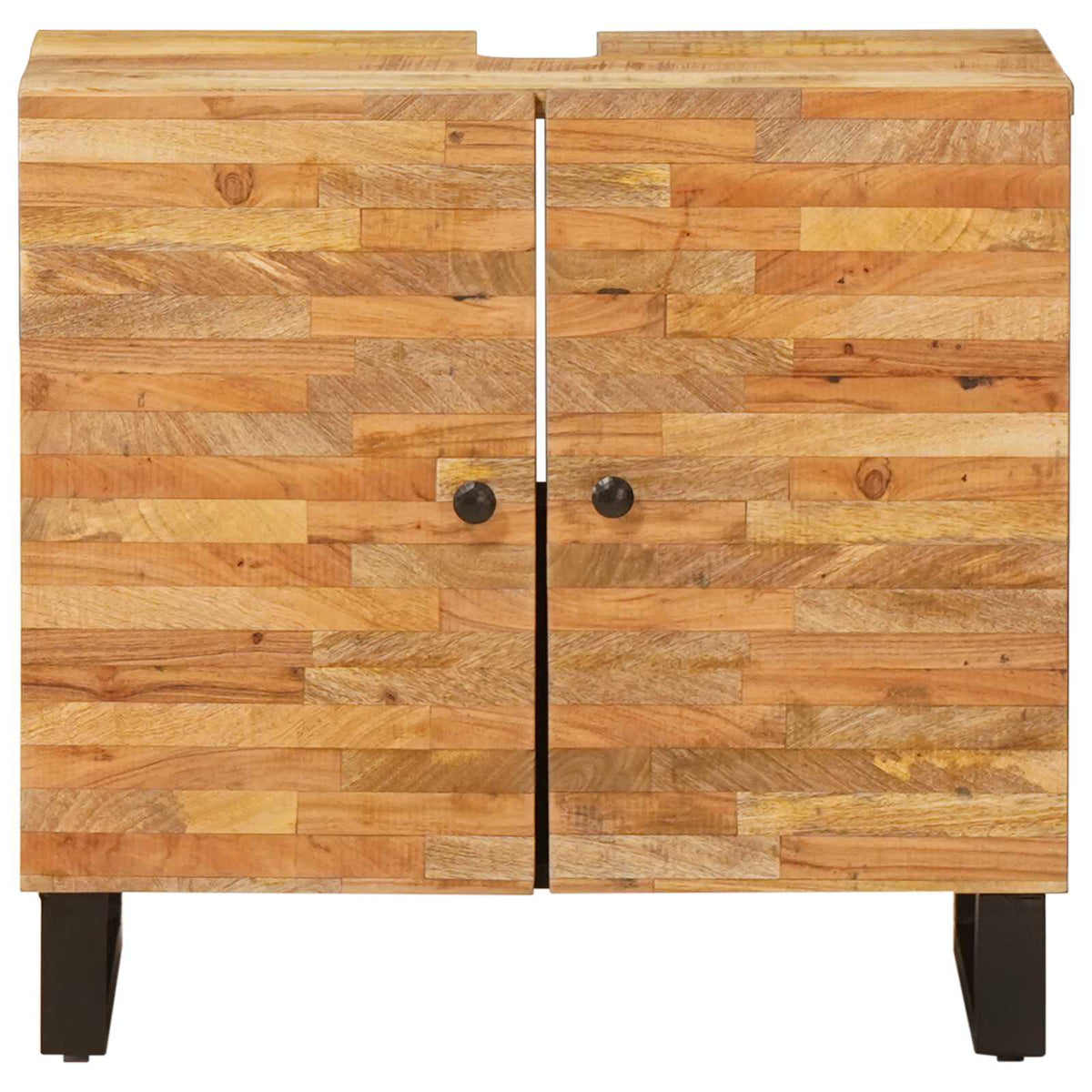 vidaXL Bathroom Sink Cabinet Natural 62 x 33 x 58 cm Solid Mango Wood 3