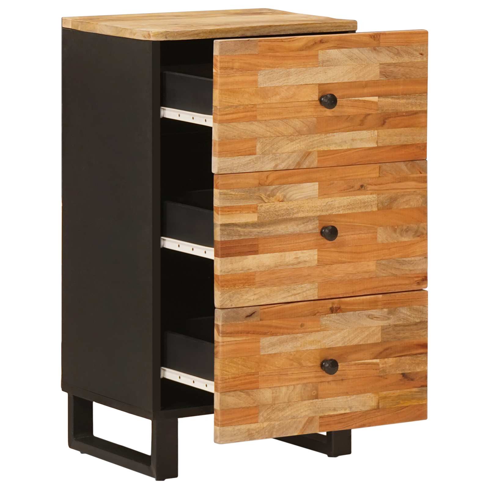 vidaXL Side Cabinet with Drawer Brown 40 x 33 x 75 cm Solid Mango Wood 2