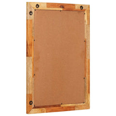 vidaXL Bathroom Mirror Artisan Oak 50 x 70 x 2.5 cm Solid Mango Wood 3