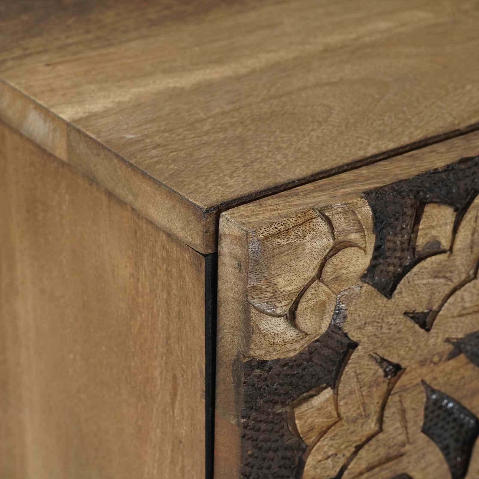vidaXL Bedside Cabinet Brown 40 x 33.5 x 46 cm Solid Mango Wood 6