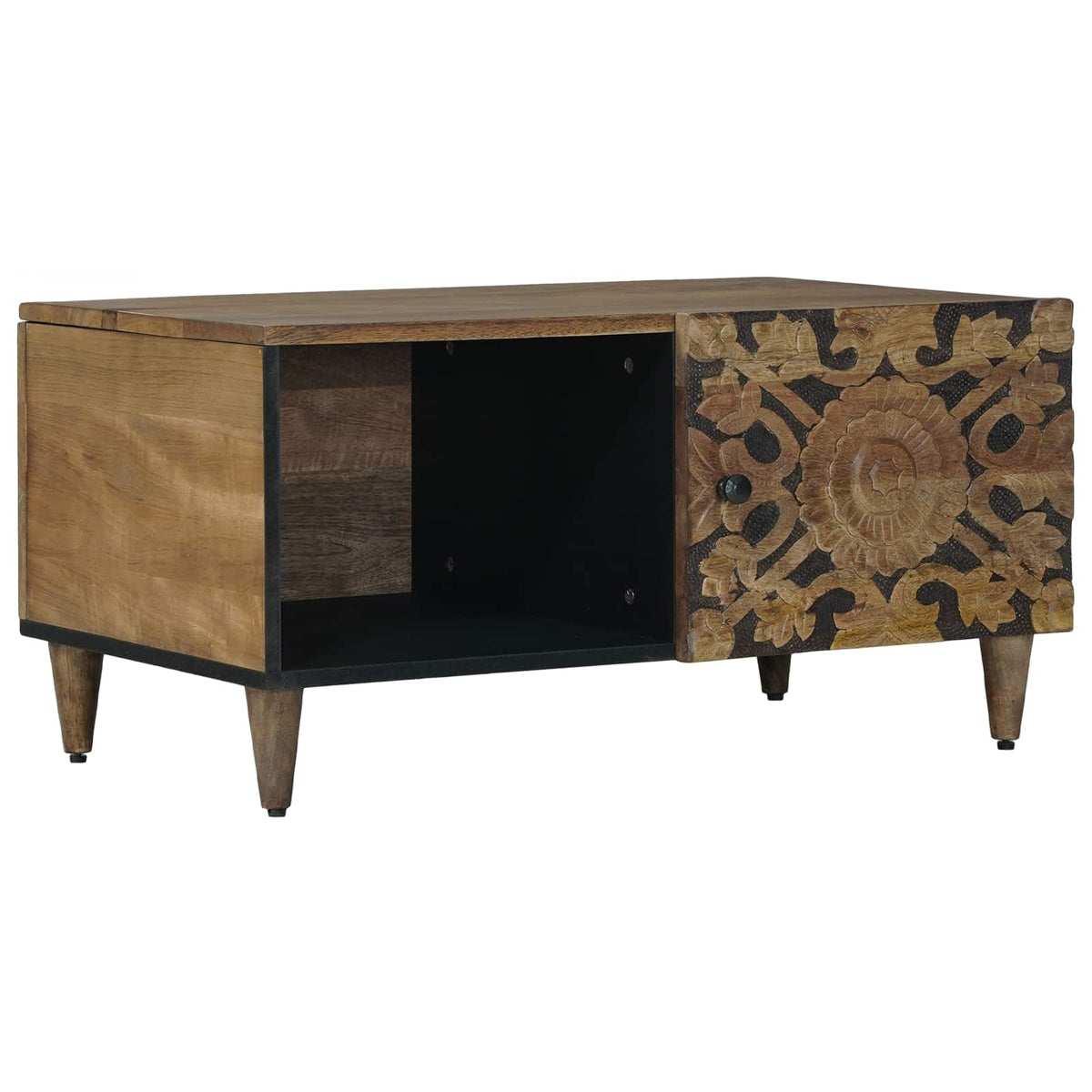 Coffee Table 80 x 50 x 40 cm Solid Mango Wood Brown