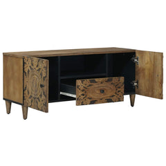 vidaXL TV Cabinet Brown 105 x 33.5 x 46 cm Solid Mango Wood 2