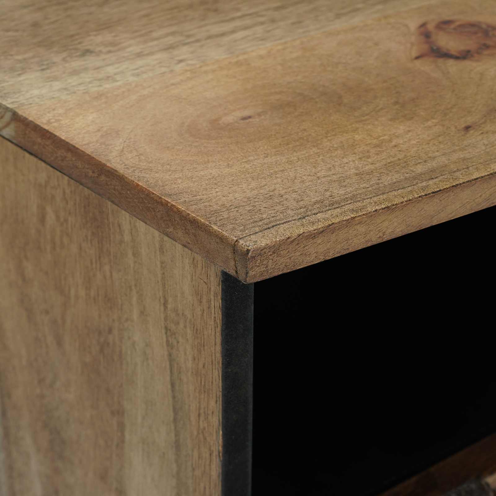 vidaXL TV Cabinet with Shelf Brown 100 x 33.5 x 46 cm Solid Mango Wood 6
