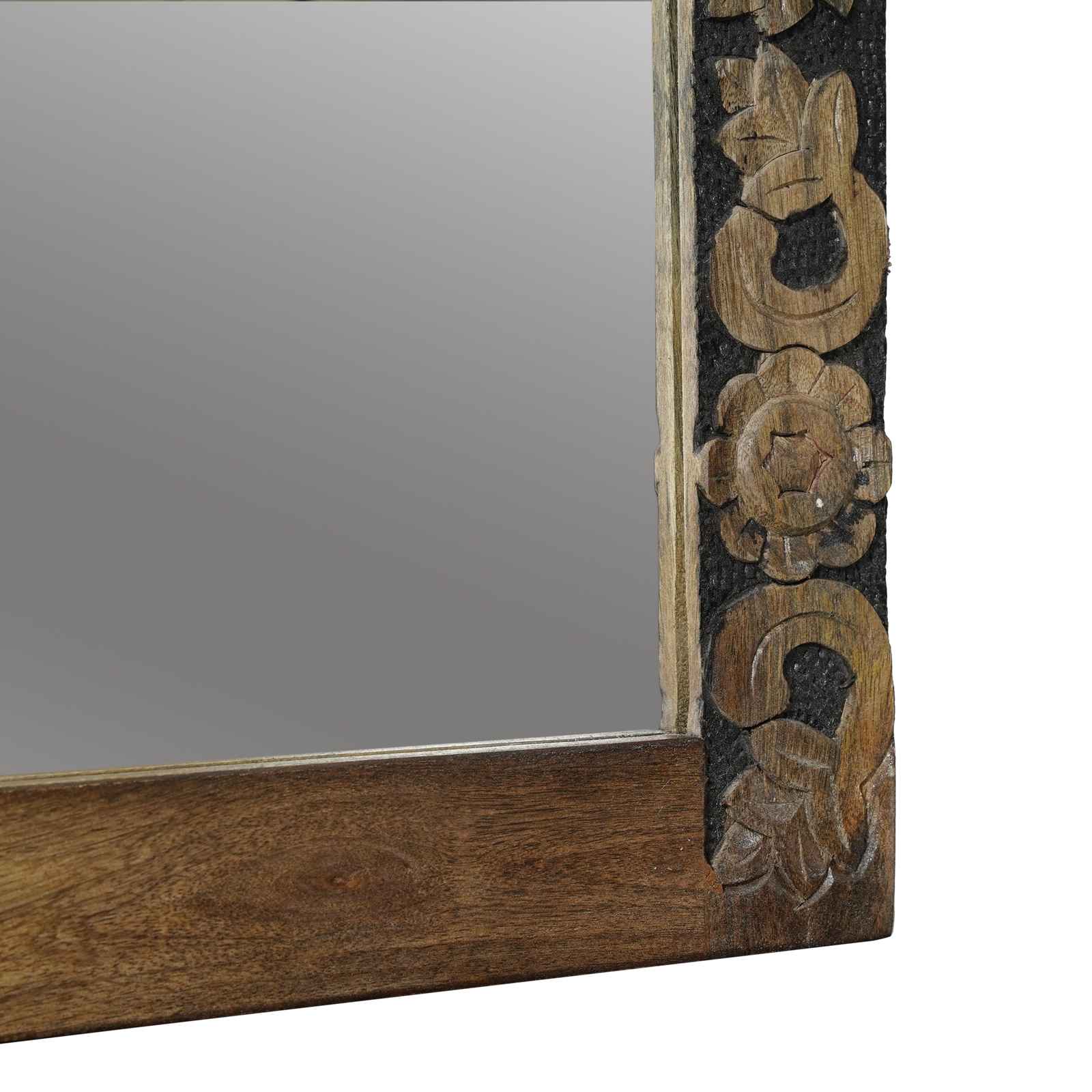 vidaXL Wall Mirror Walnut Brown 70 x 50 cm Engineered Wood and Glass 5