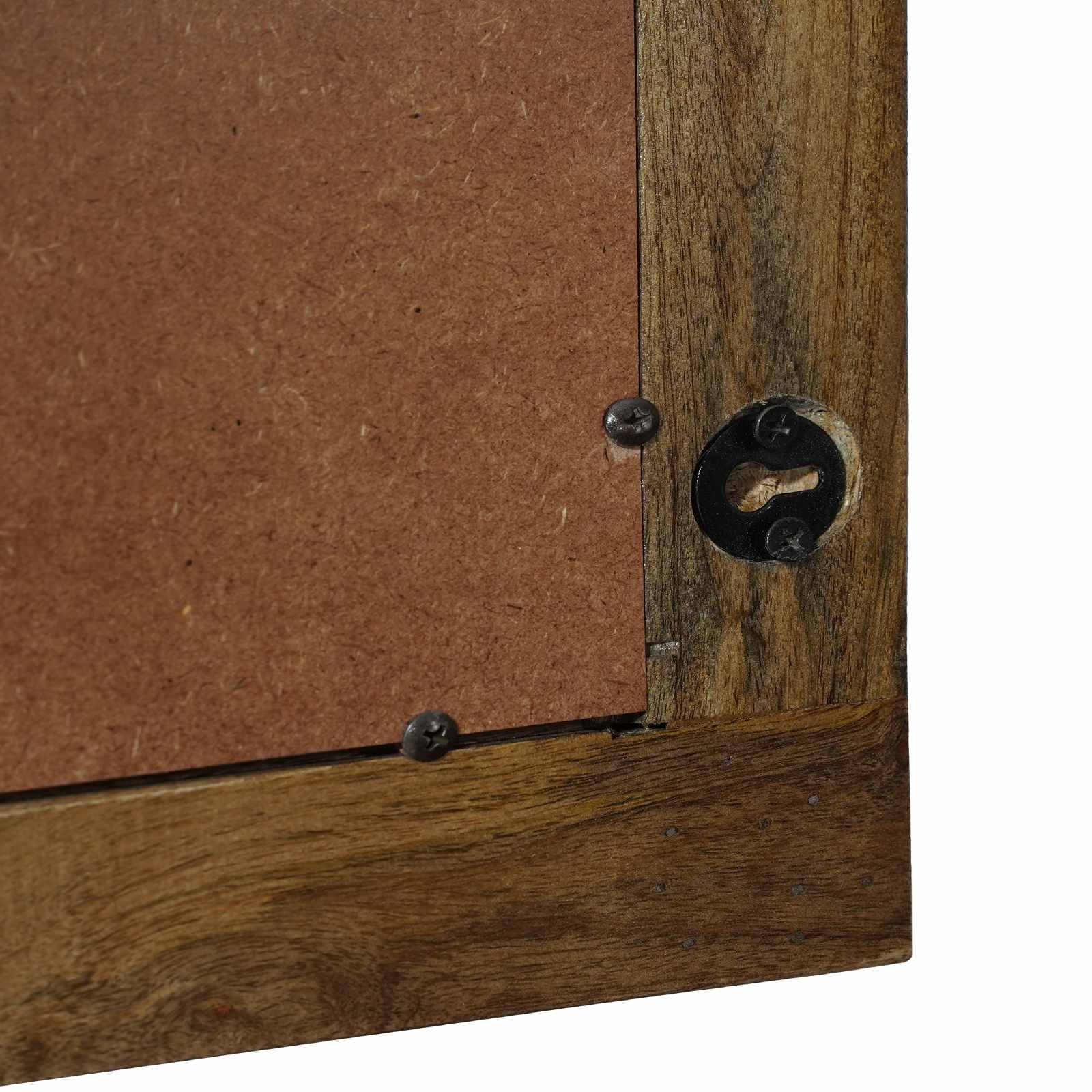 vidaXL Wall Mirror Walnut Brown 70 x 50 cm Engineered Wood and Glass 6