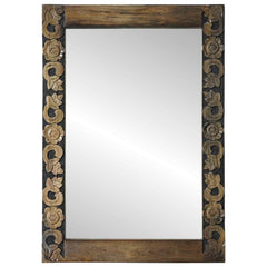 vidaXL Wall Mirror Walnut Brown 70 x 50 cm Engineered Wood and Glass 2