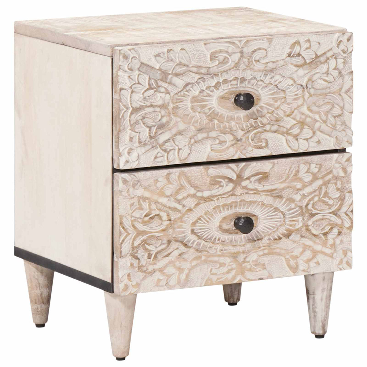 vidaXL Bedside Cabinet 40 x 33 x 46 cm Solid Mango Wood