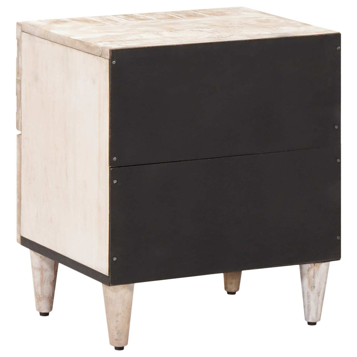 vidaXL Bedside Cabinet 2 pcs White 40 x 33.5 x 46 cm Solid Mango Wood 5
