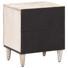 vidaXL Bedside Cabinet 2 pcs White 40 x 33.5 x 46 cm Solid Mango Wood 5