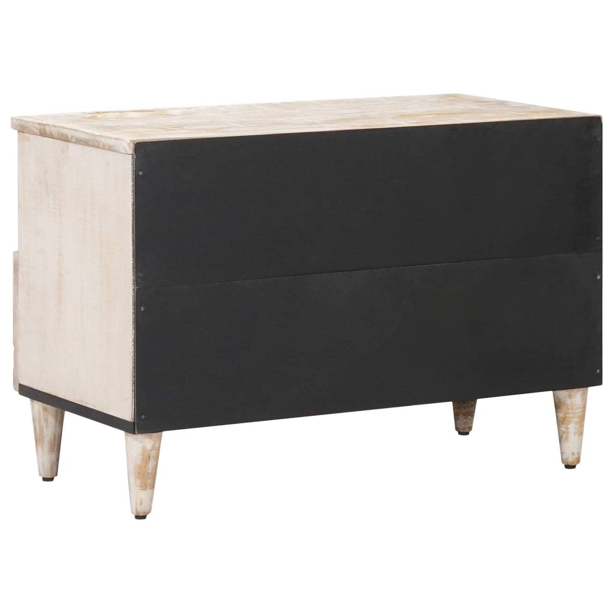 TV Cabinet White Solid Mango Wood, image 5