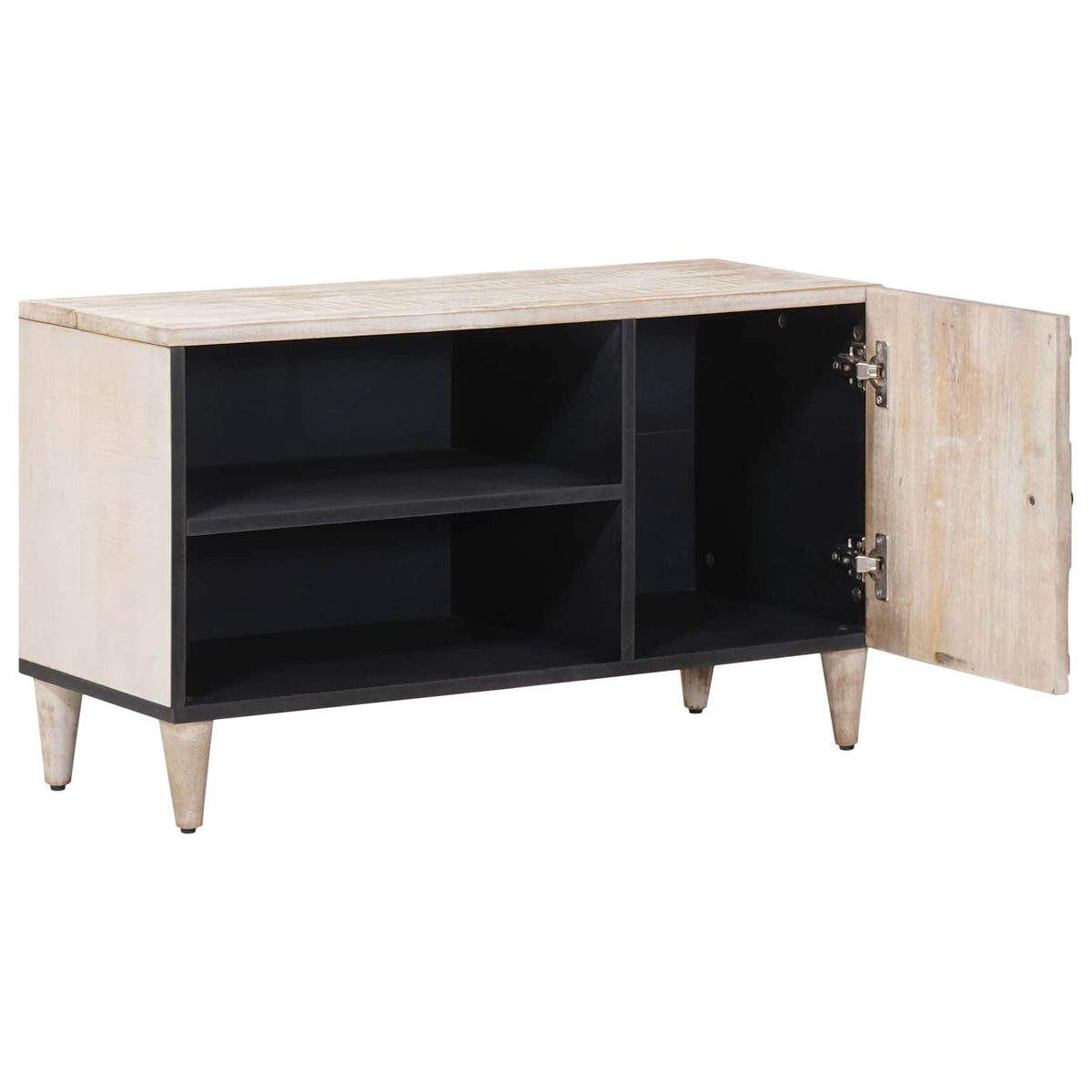 TV Cabinet with Shelf White Solid Mango Wood, image 2