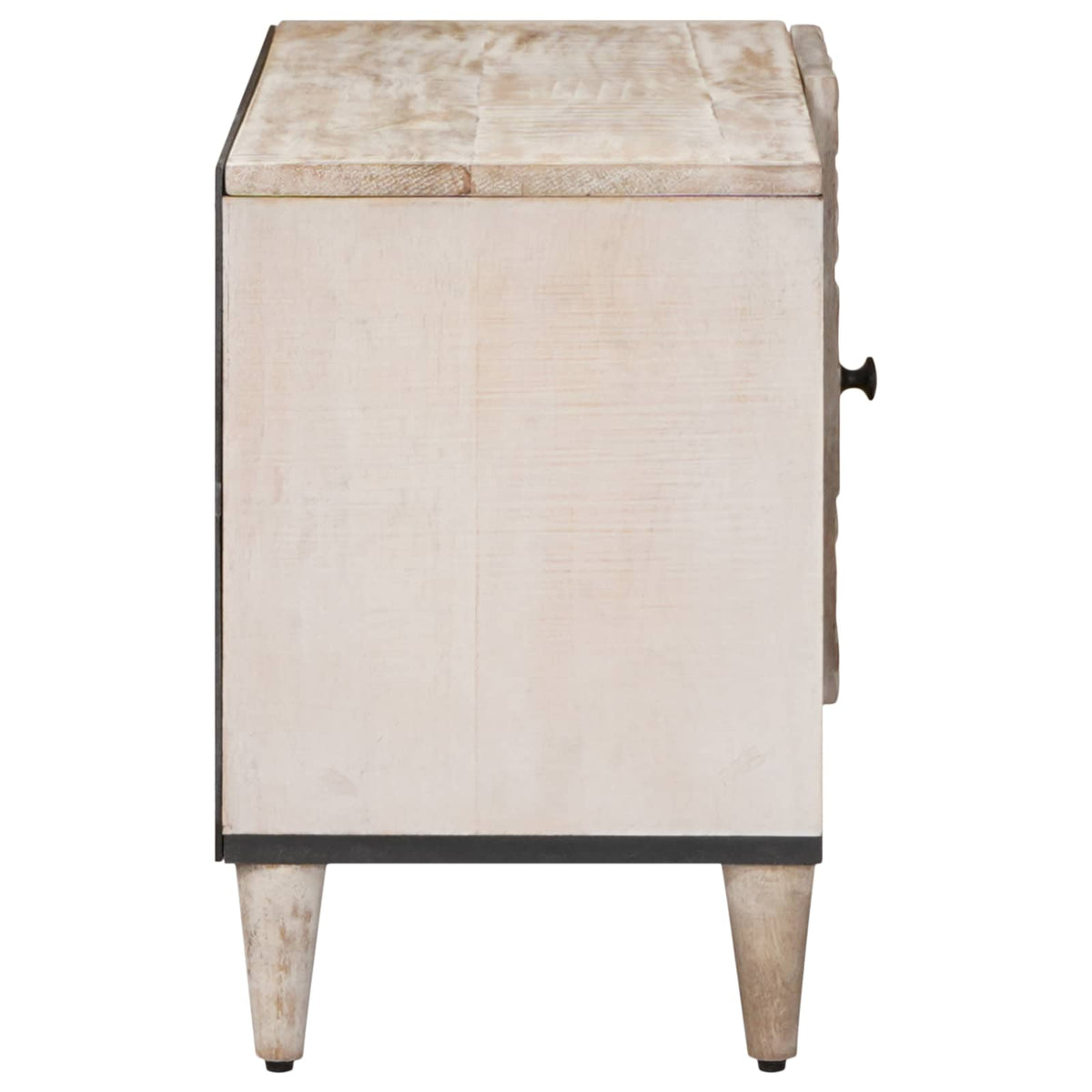 TV Cabinet with Shelf White Solid Mango Wood, image 4