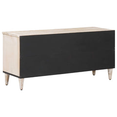TV Cabinet White Solid Mango Wood, image 5