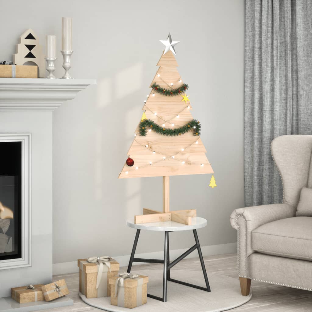 vidaXL Wooden Christmas Tree for Decoration 110 cm Solid Wood 1