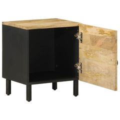 vidaXL Bed Cabinet Black 40x33.5x46 cm Solid Rough Wood Mango 2