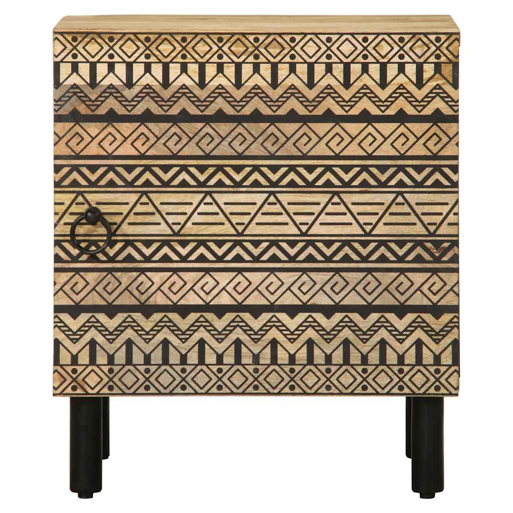 vidaXL Bed Cabinet Black 40x33.5x46 cm Solid Rough Wood Mango 3