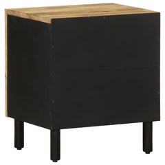 vidaXL Bed Cabinet Black 40x33.5x46 cm Solid Rough Wood Mango 5