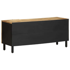 TV Cabinet Black Solid Rough Wood Mango, image 5