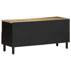 vidaXL TV Cabinet Black 100x33.5x46 cm Solid Rough Wood Mango 5