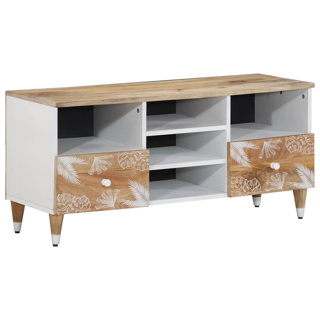 vidaXL TV Cabinet 100x33.5x46 cm Solid Wood Mango 1