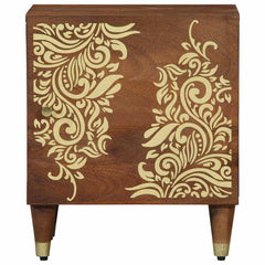 vidaXL Bedside Cabinet with Door 2 pcs Honey Brown 40 x 33 x 46 cm 4