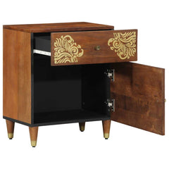 vidaXL Bedside Cabinet with Door Honey Brown 50 x 33 x 60 cm 2