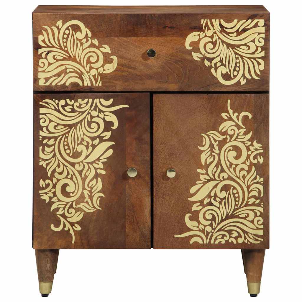 vidaXL Bedside Cabinet with Door Honey Brown 50 x 33 x 60 cm 3