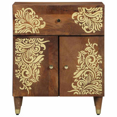 vidaXL Bedside Cabinet with Door Honey Brown 50 x 33 x 60 cm 3