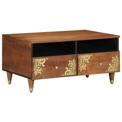 Coffee Table with Drawer 80 x 54 x 40 cm Solid Mango Wood Honey brown