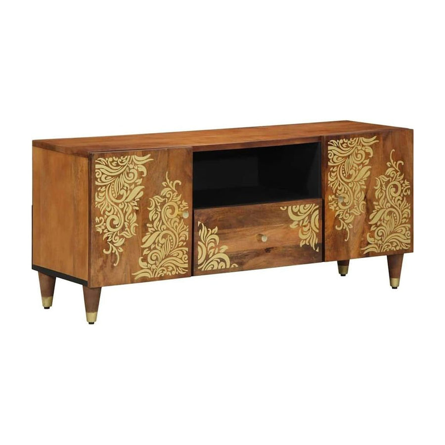 TV Cabinet Honey Brown Solid Mango Wood