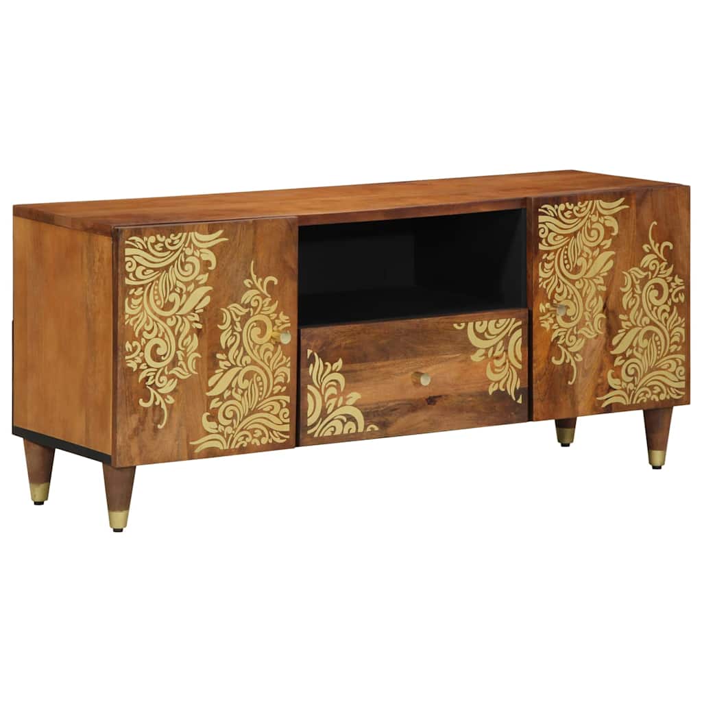 vidaXL TV Cabinet Honey Brown 105 x 33 x 46 cm Solid Mango Wood 1